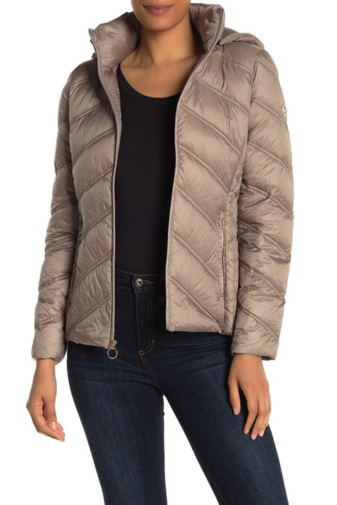 michael michael kors packable down hooded jacket